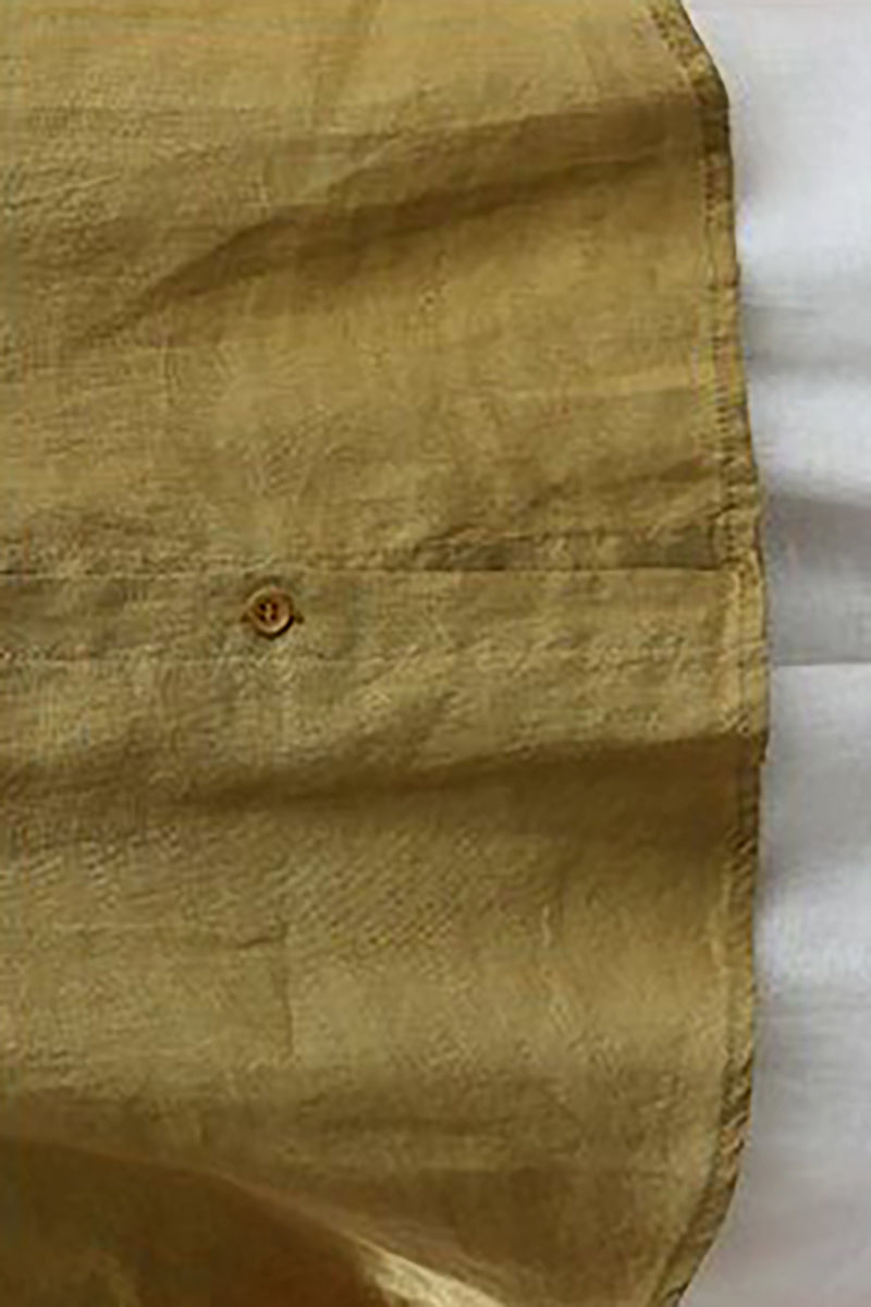 Linen Half Sleeves Turndown Collar Blouse