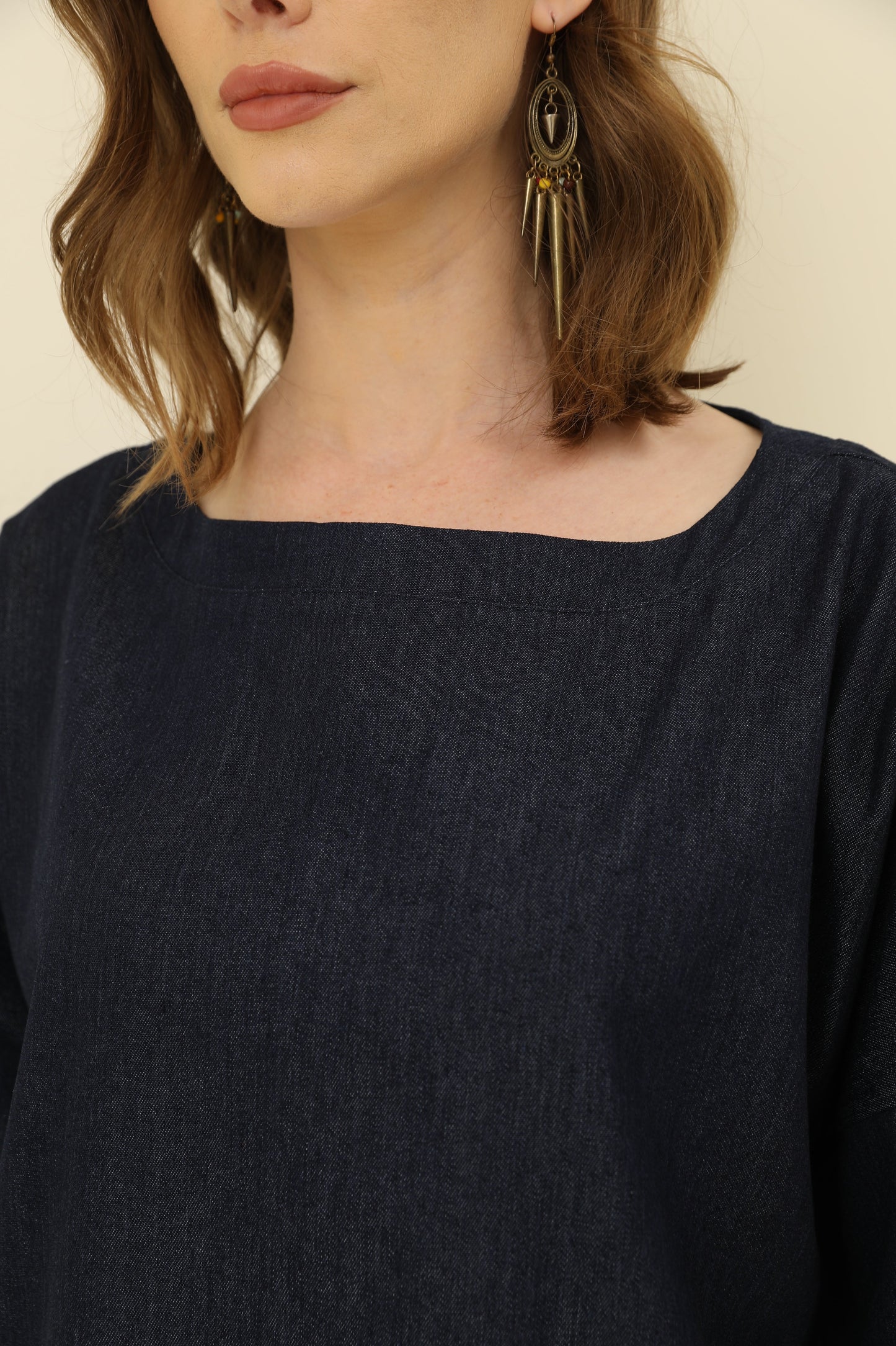 Denim Oversized Loose Top
