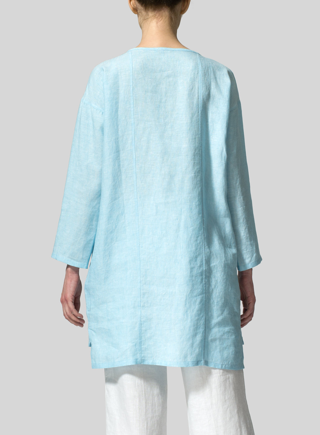 Cotton And Linen Elbow Sleeve Tunic