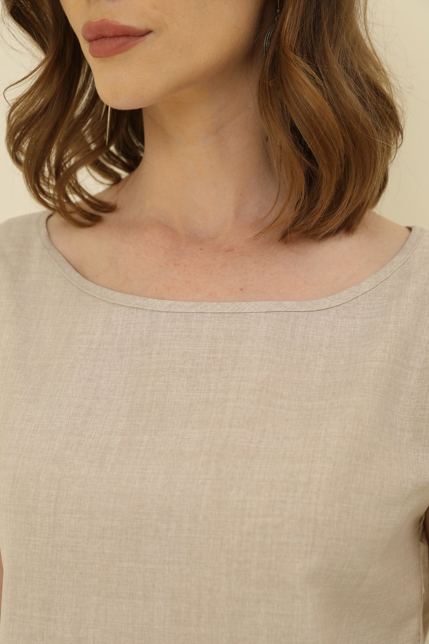 Cotton-Linen Minimalist Cut Thin T-Shirt