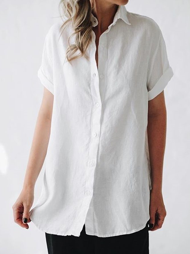 Short Sleeve Casual Linen Shirt