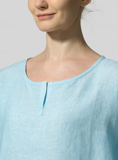 Cotton And Linen Elbow Sleeve Tunic