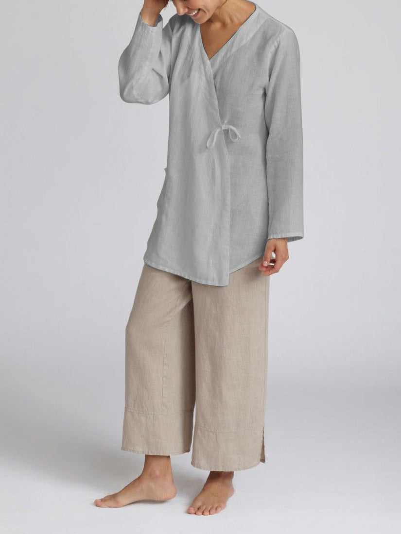 Cotton And Linen Cord Tie Cardigan