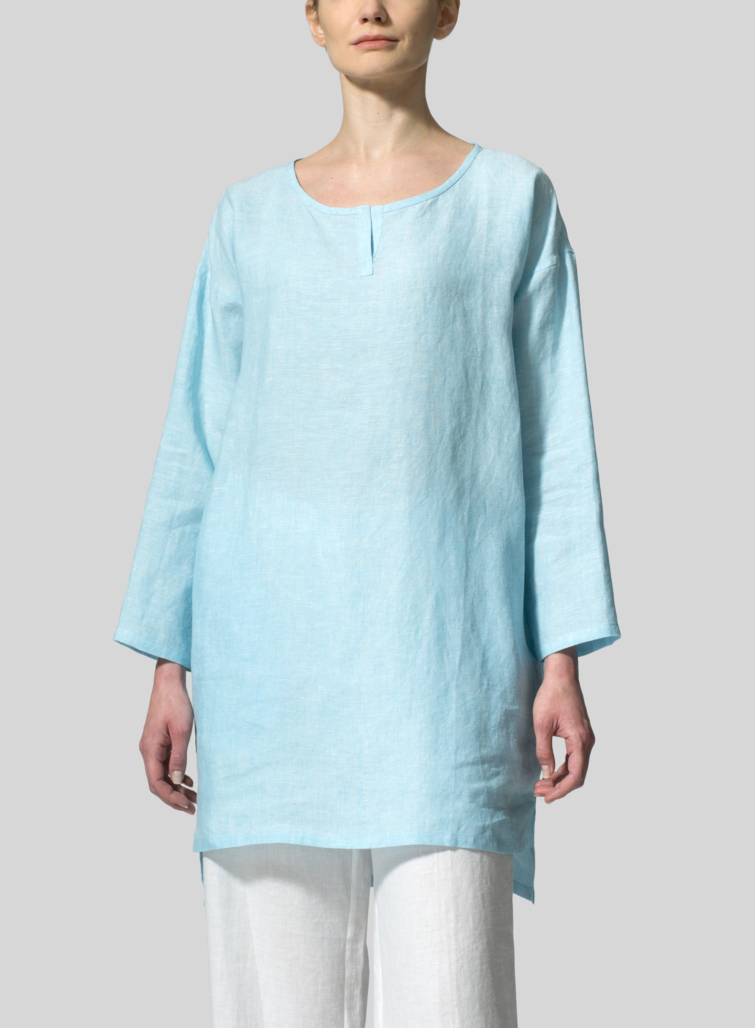 Cotton And Linen Elbow Sleeve Tunic