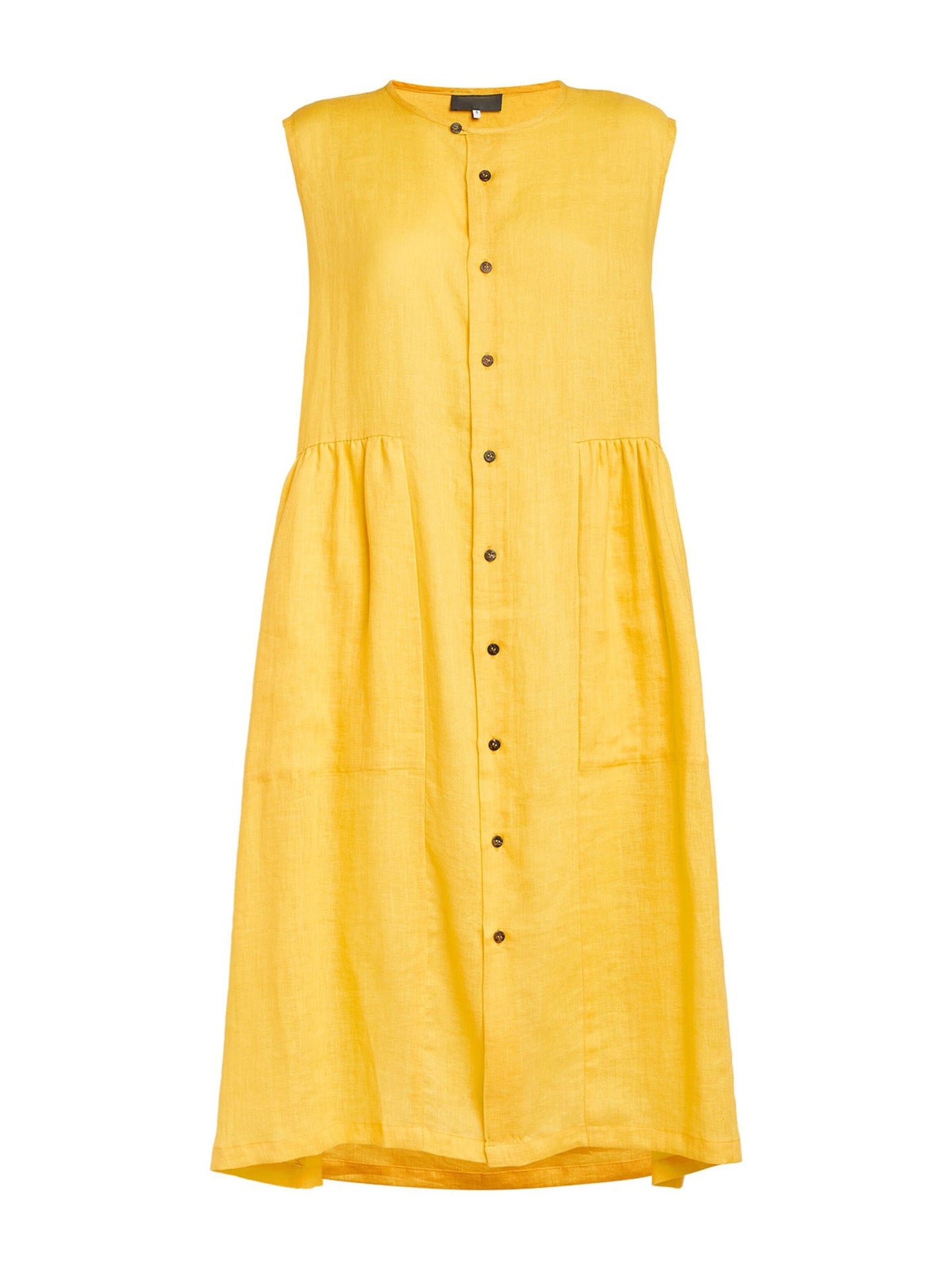 Cotton Linen Sleeveless Midi Dress