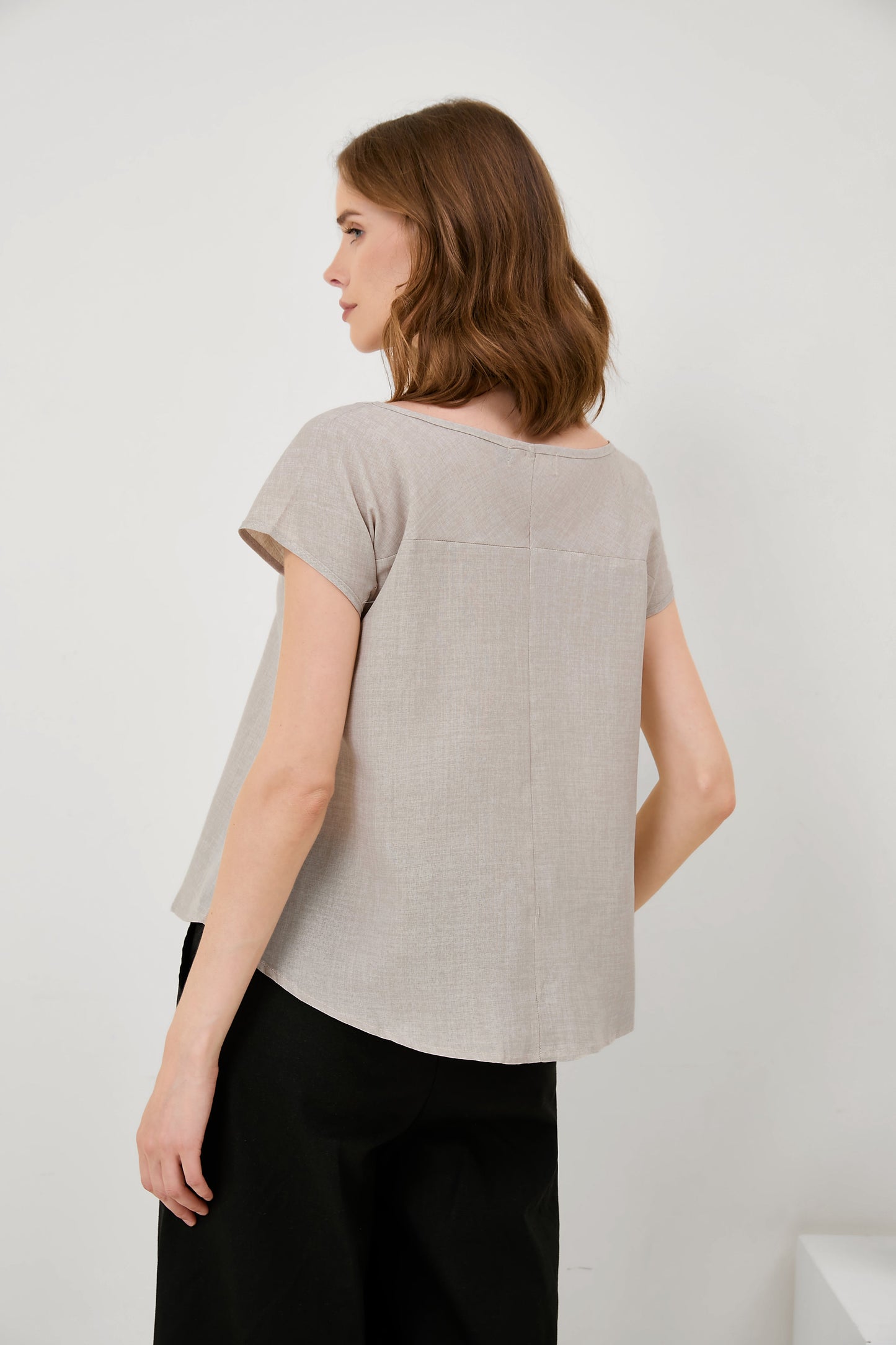 Cotton-Linen Minimalist Cut Thin T-Shirt