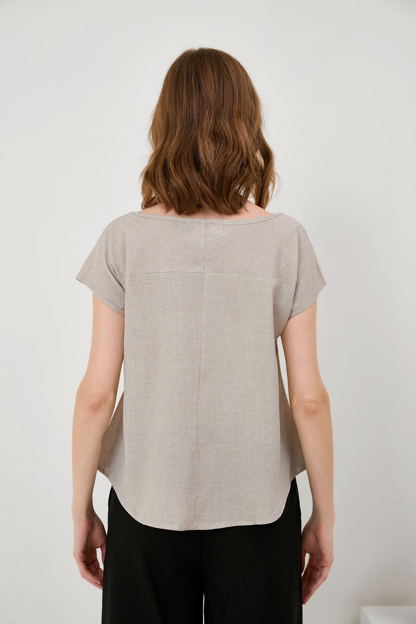 Cotton-Linen Minimalist Cut Thin T-Shirt