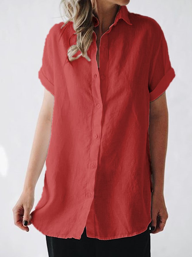 Short Sleeve Casual Linen Shirt
