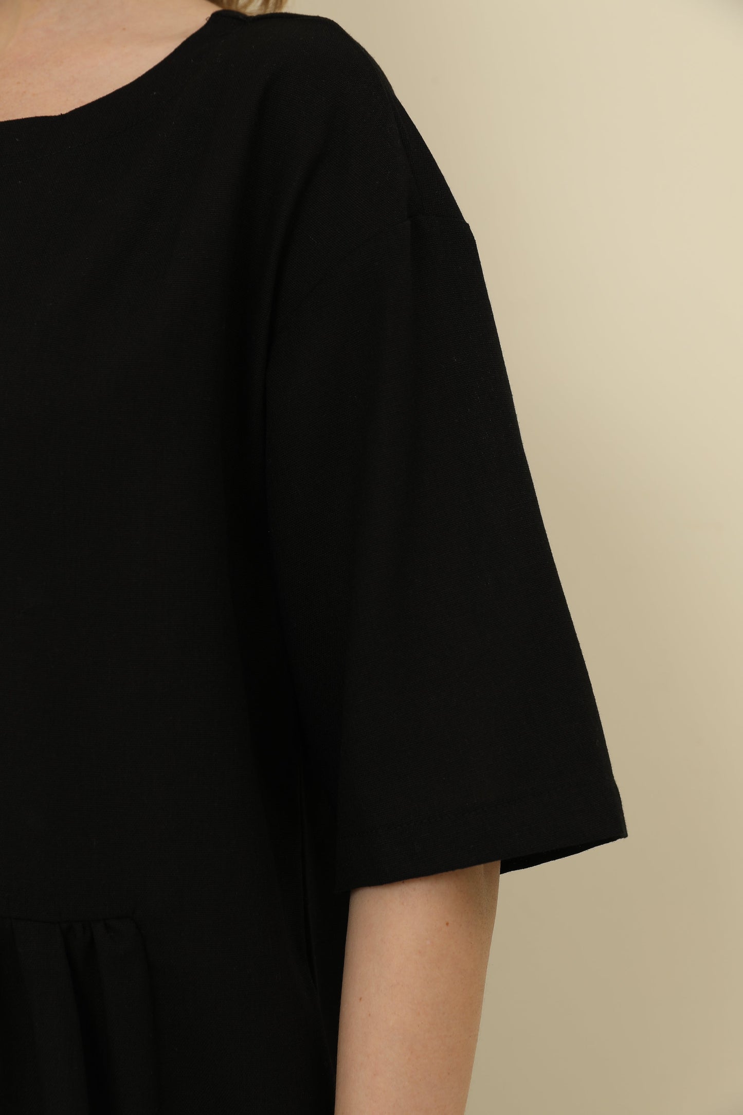 Cotton And Linen A-Line Midi Dress