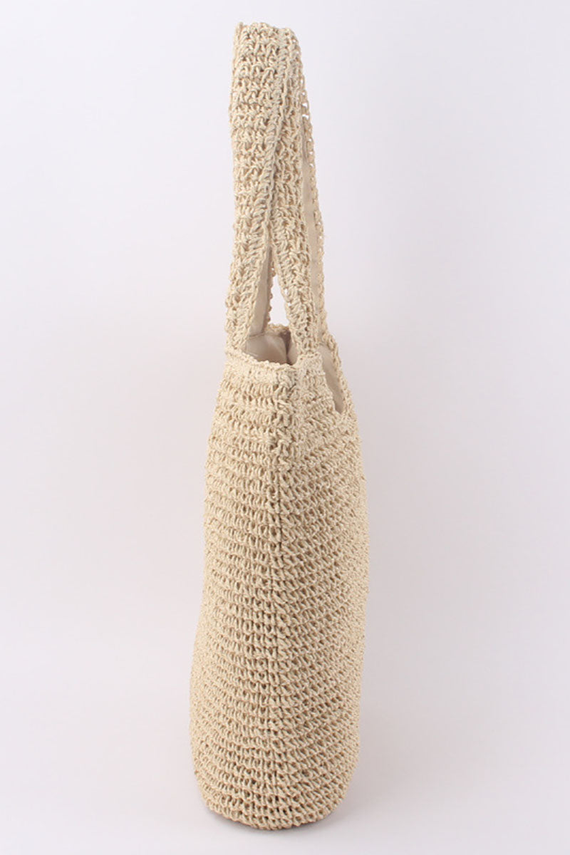 Woven Straw Wide Strap Beach Shoulder Bag