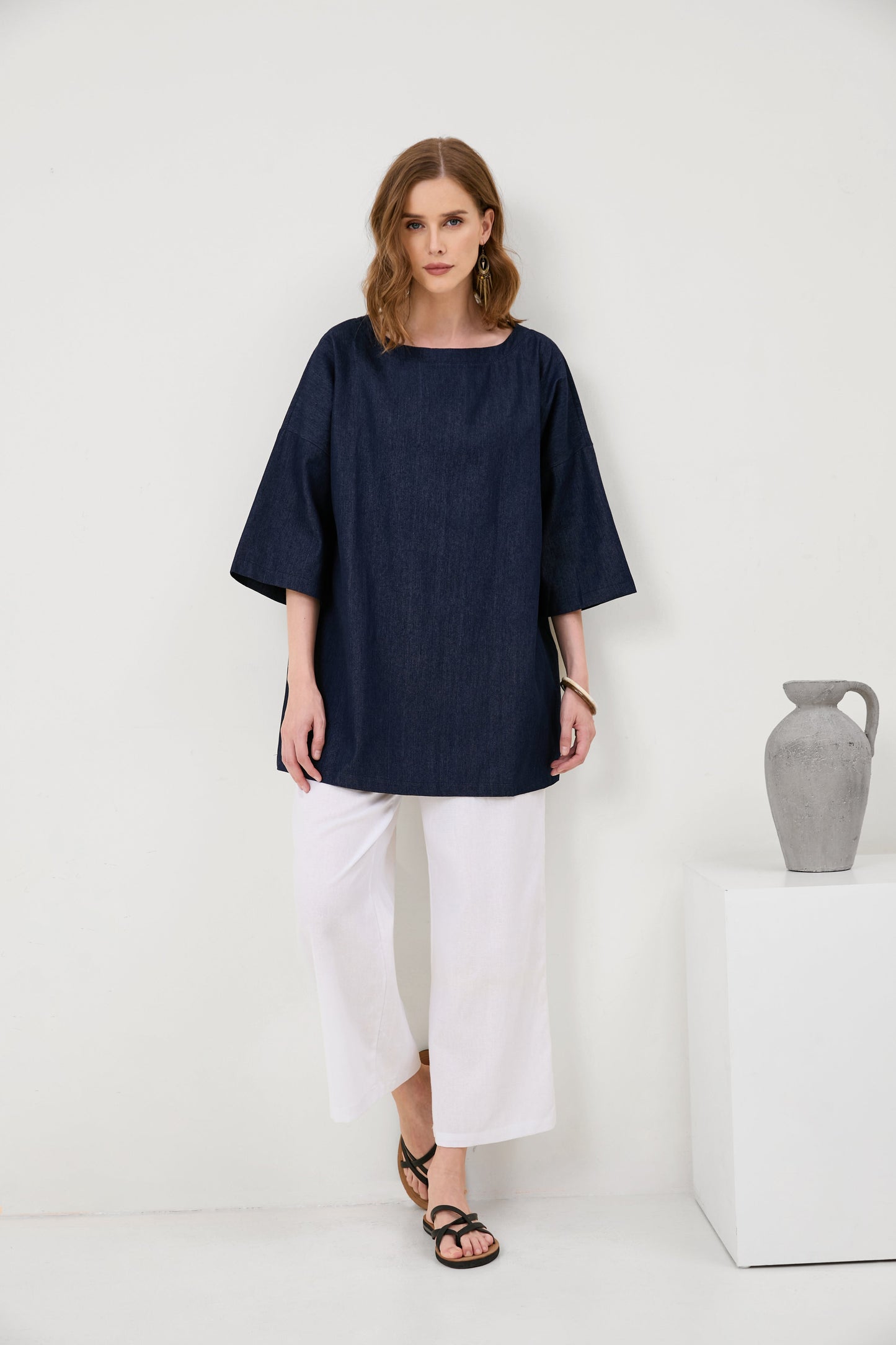 Denim Oversized Loose Top