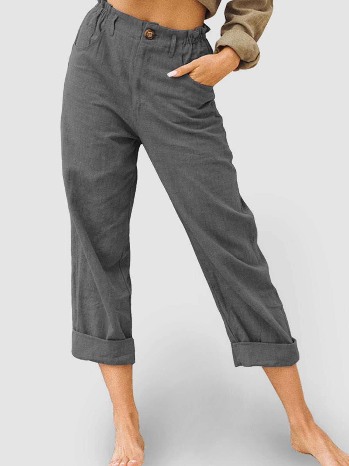 Cotton Linen Casual Stretch Pants
