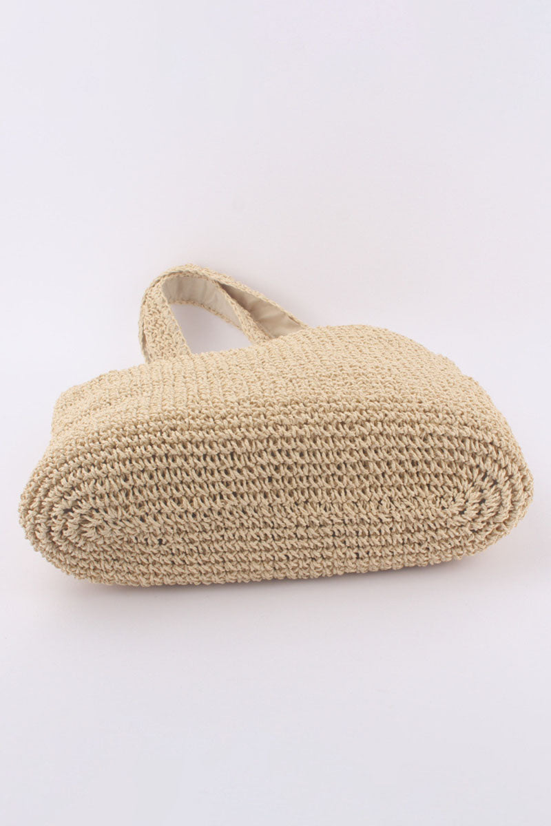 Woven Straw Wide Strap Beach Shoulder Bag