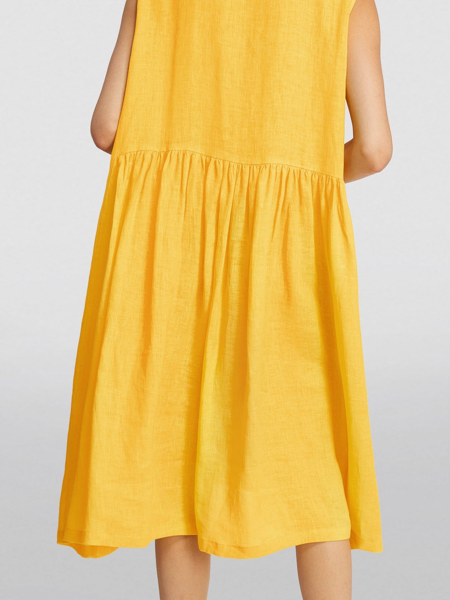 Cotton Linen Sleeveless Midi Dress
