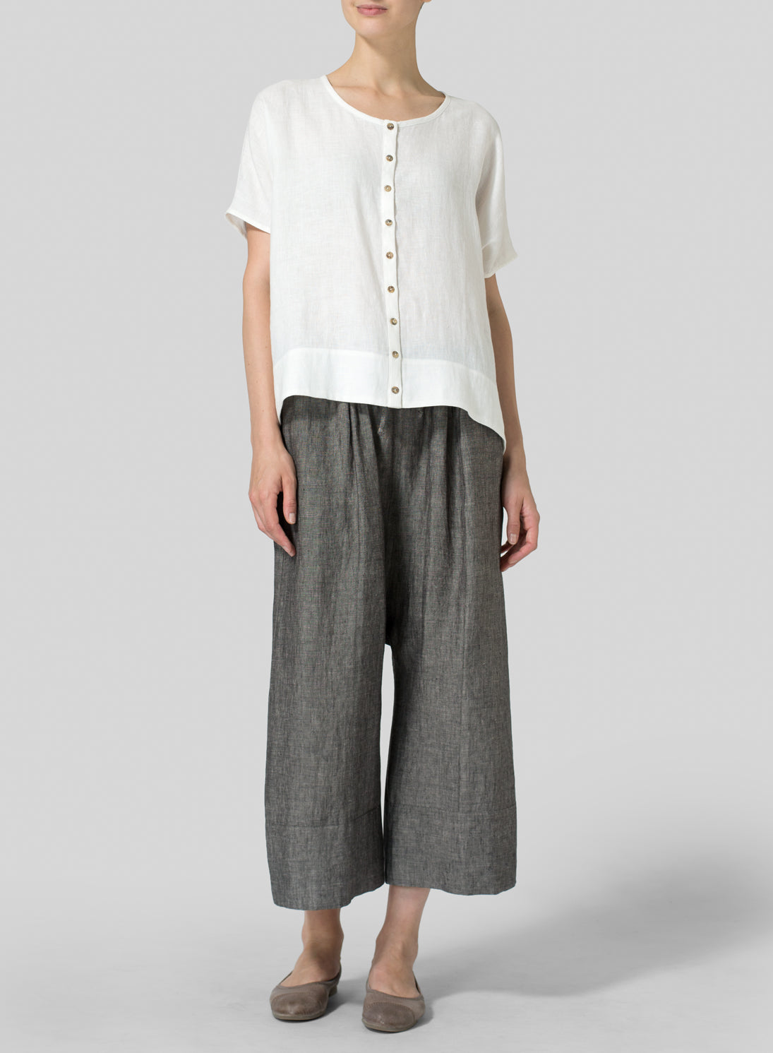 Cotton Linen Wide Sleeve Shirt