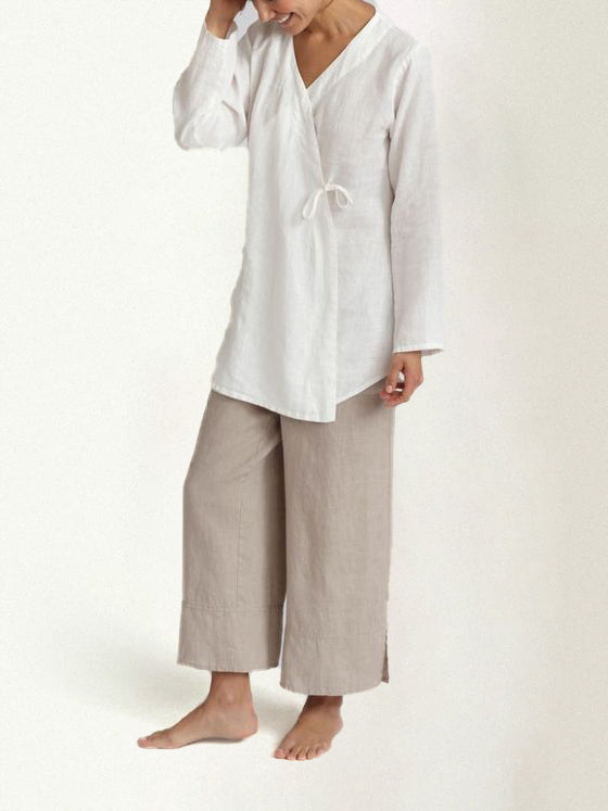 Cotton And Linen Cord Tie Cardigan