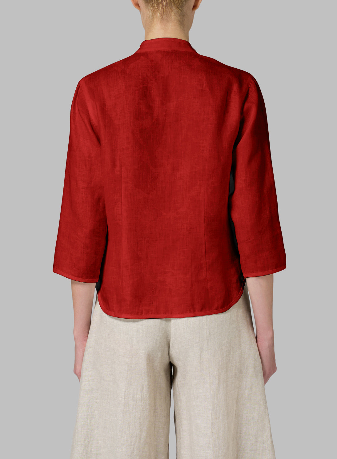 Cotton And Linen Waist Slim Small Coat