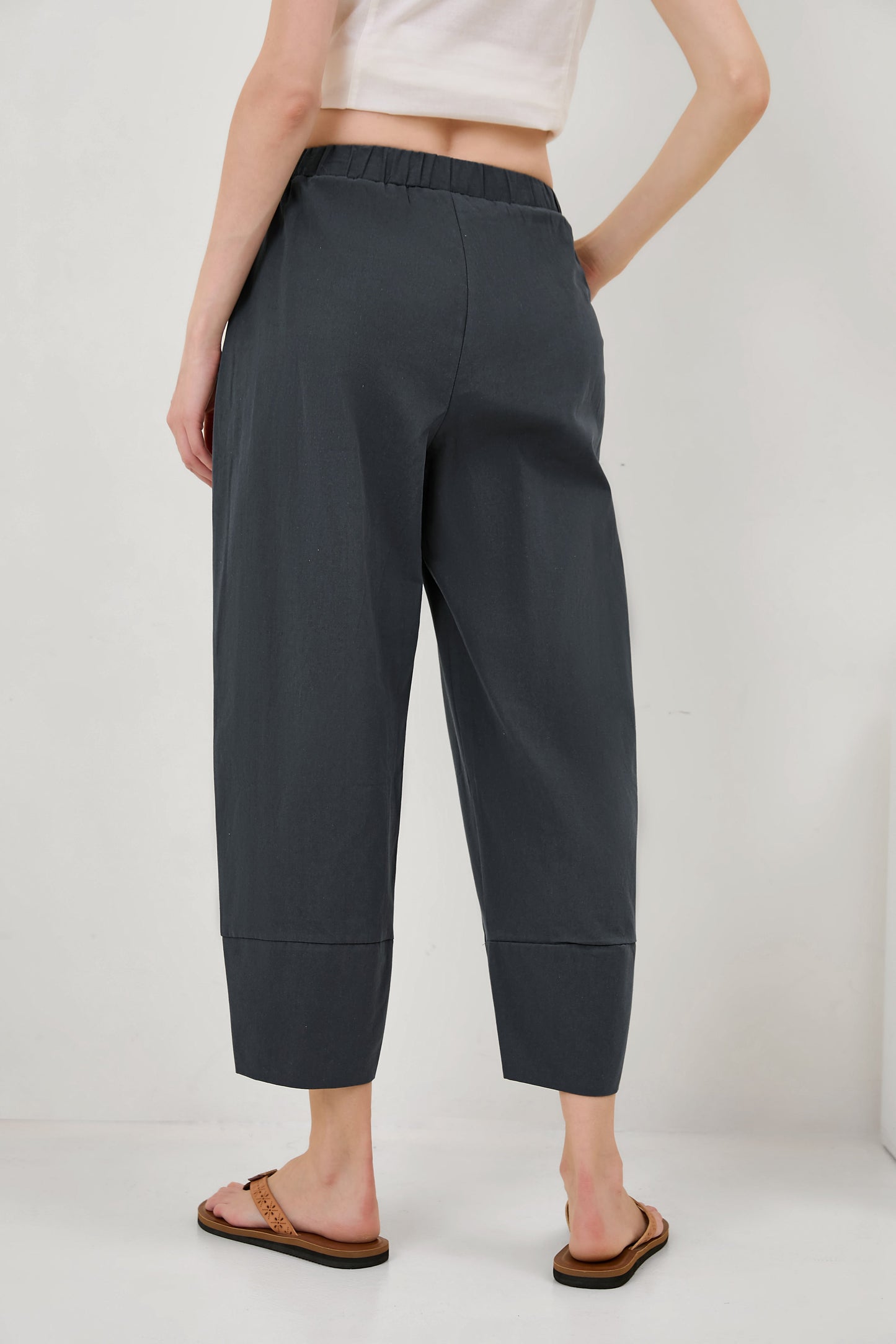Womens Solid Color Simple Loose Casual Ankle pants