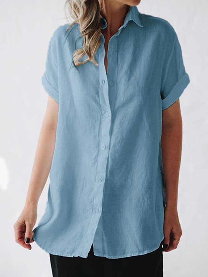 Short Sleeve Casual Linen Shirt
