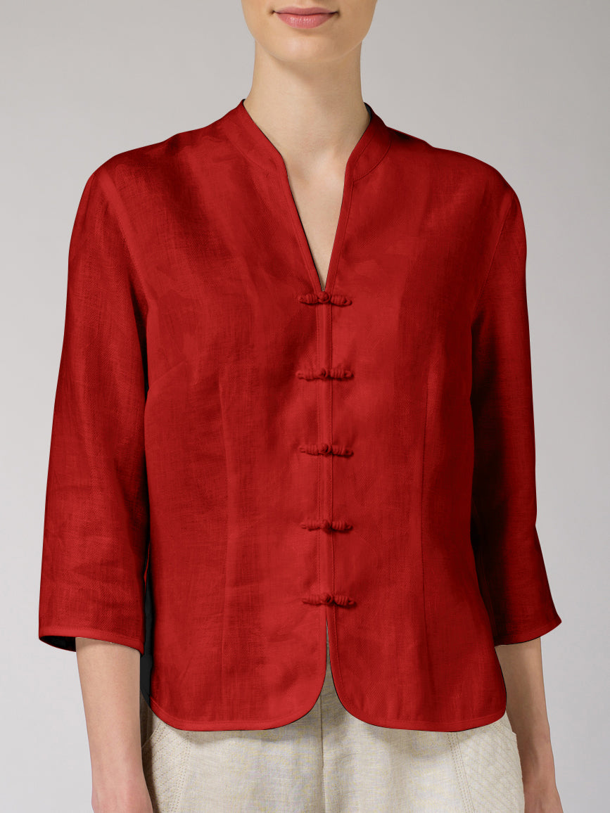 Cotton And Linen Waist Slim Small Coat