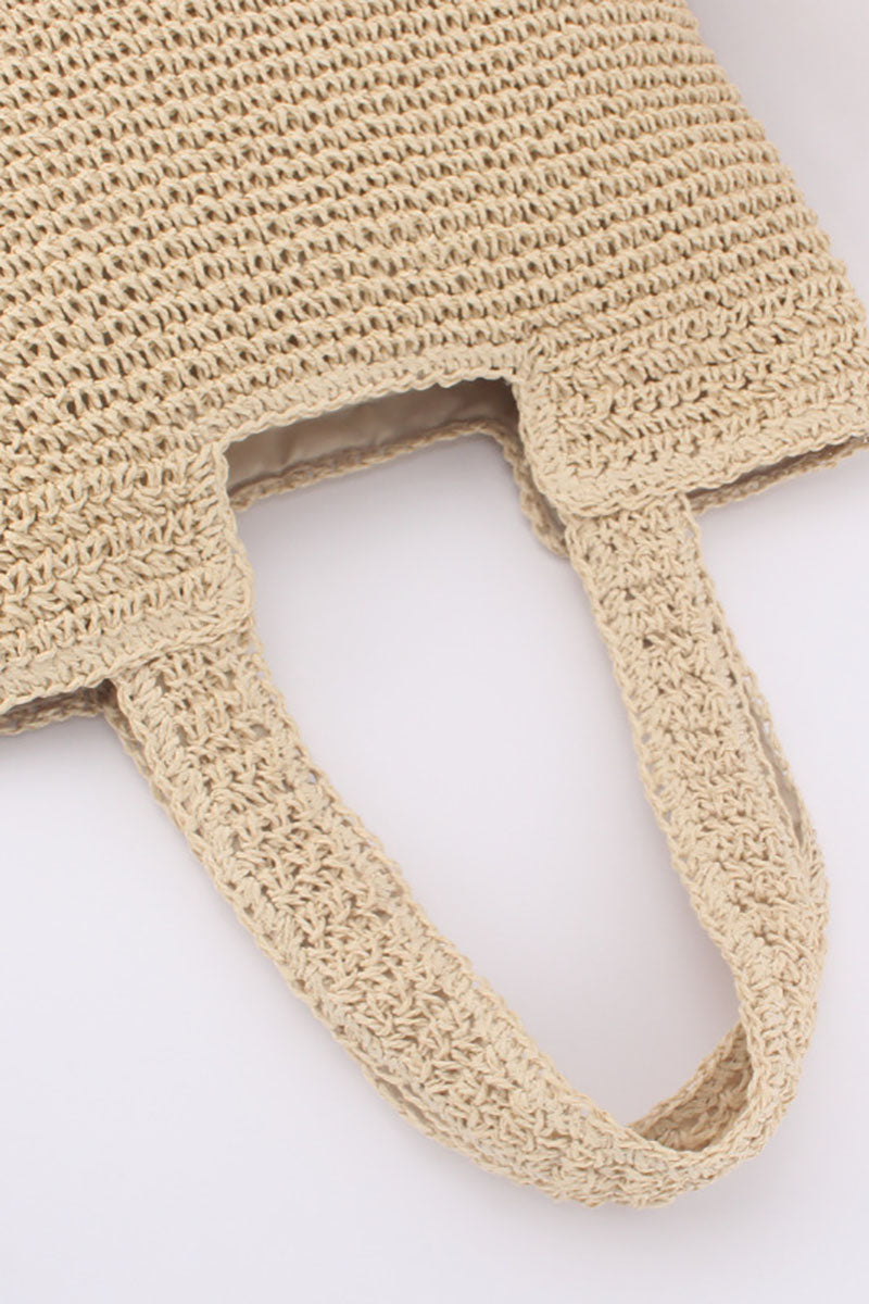 Woven Straw Wide Strap Beach Shoulder Bag