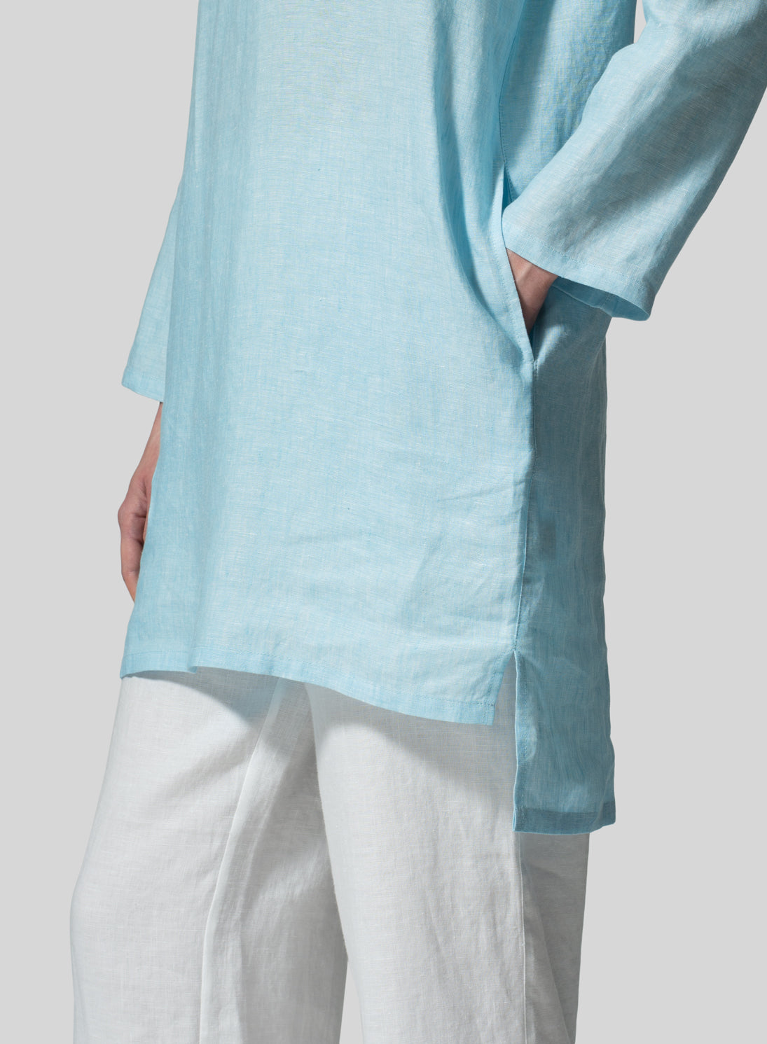 Cotton And Linen Elbow Sleeve Tunic