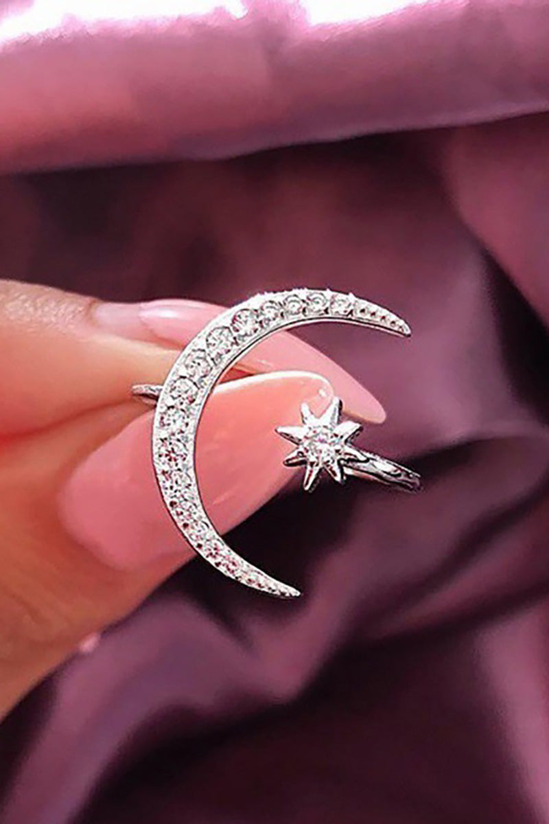 Moon Star Rhinestone Alloy Fashion Rings