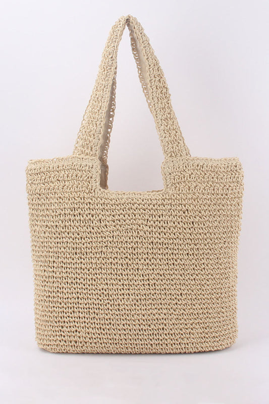 Woven Straw Wide Strap Beach Shoulder Bag