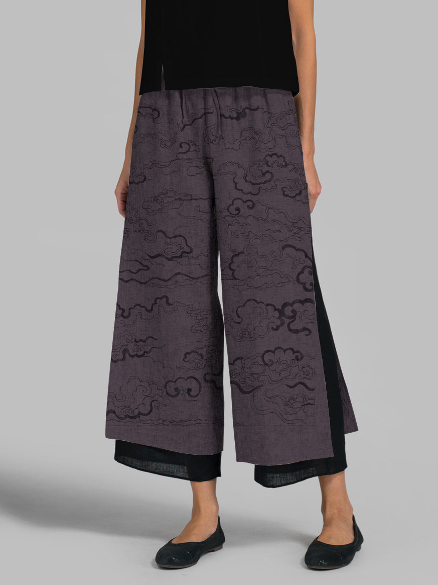 Auspicious Cloud Printing Fashion Ankle Pants