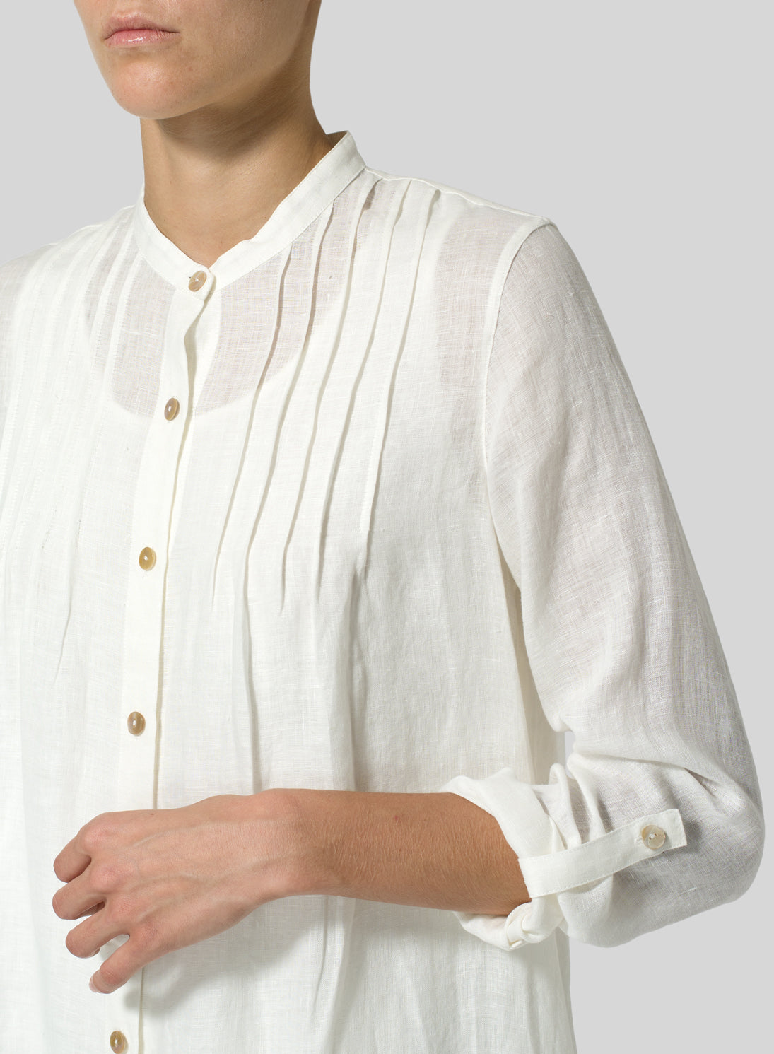 Cotton and Linen Long Sleeve Heart Collar Jacket