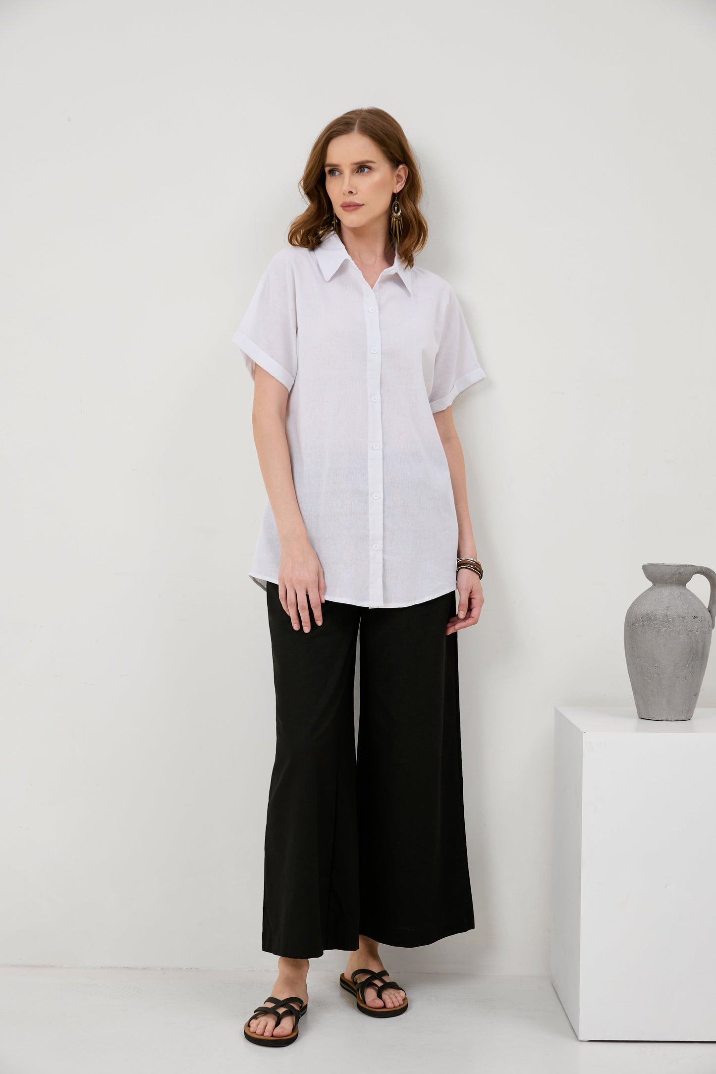 Short Sleeve Casual Linen Shirt